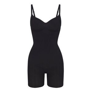 Skims Seamless Sculpting Mid Thigh Bodysuit In Onyx Size S NIB